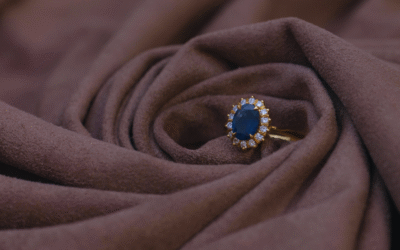 une bague sapphir bleu
